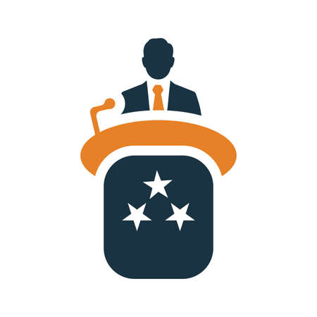Lecture, speech icon - Perfect use for print media, web, stock images, commercial use or any kind of design project.のイラスト素材