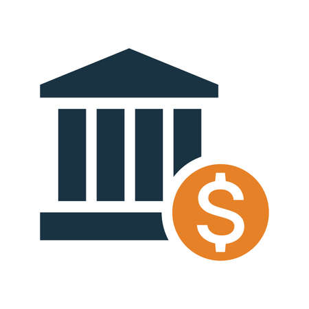 Finance, Dollar bank icon - Well organized and editable Vector design using in commercial purposes, print media, web or any type of design projects.のイラスト素材