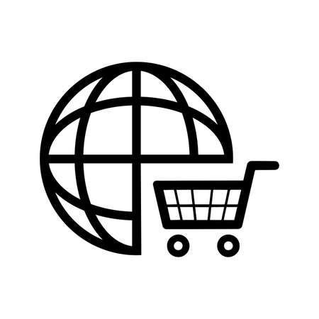 Global shopping, cart icon. Beautiful design and fully editable vector for commercial use, printed files and presentations, Promotional Materials, web or any type of design project.のイラスト素材