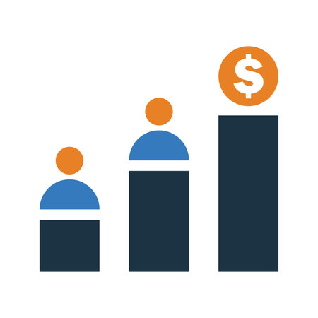Career, employee, growth icon is isolated on white background. Use for graphic and web design or commercial purposes. Vector EPS file.のイラスト素材