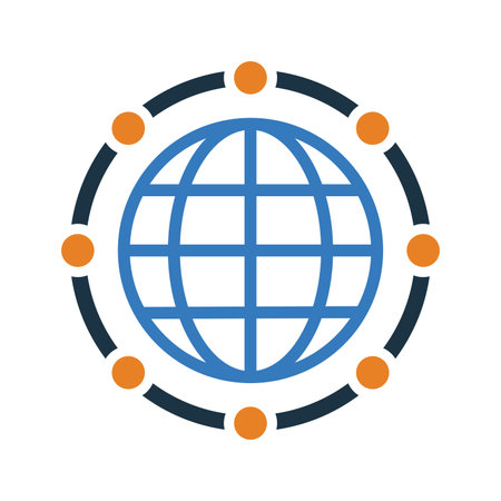 Global, big data icon. Well organized simple vector and meticulously design.のイラスト素材
