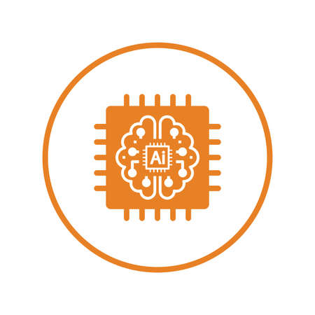 Artificial, brain, chip, intelligence icon - Simple editable vector EPS file.