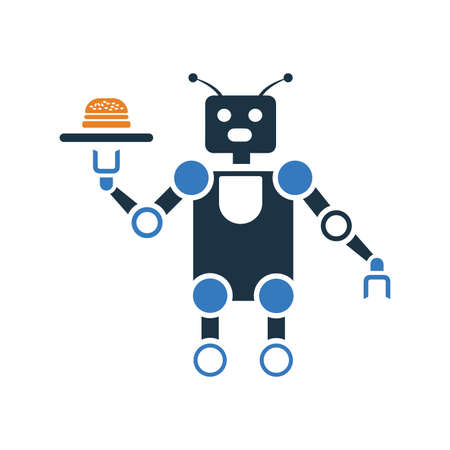 Automation, fast, food, robot icon - Vector EPS file. Perfect use for print media, web, stock images, commercial use or any kind of design project.のイラスト素材