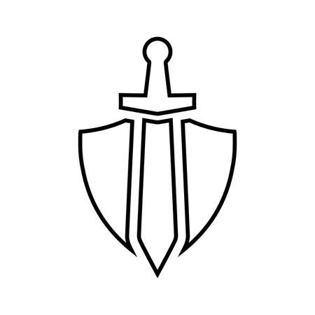 Shield, sword, military, security icon - Simple editable vector EPS file.のイラスト素材