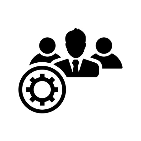 Management, leader, team icon is isolated on white background. Use for graphic and web design or commercial purposes. Vector EPS file.のイラスト素材