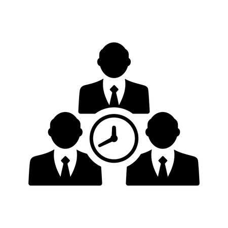 Meeting Time icon. Fully editable vector EPS use for printed materials and infographics, web or any kind of design project.のイラスト素材