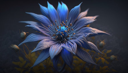 Bluestar Flower, A illustration created with generative AI.の素材