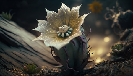 Forest Ghost Flower A illustration created with generative AI.の素材