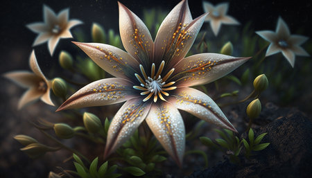 Star Glory Flower. A illustration created with generative AI.の素材