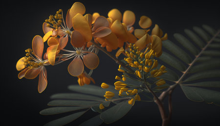 Tanners Cassia Flower A illustration created with generative AI.の素材