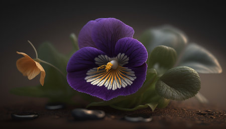 Sweet Violet Flower. A illustration created with generative AI.の素材