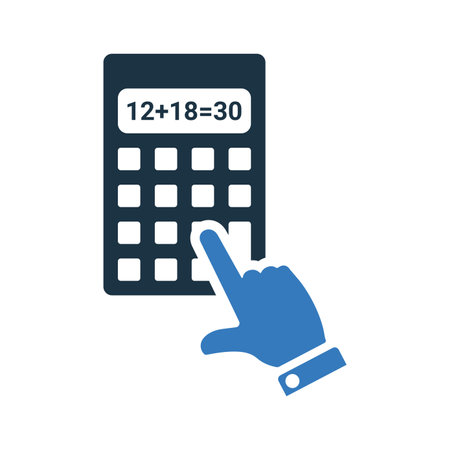 Calculator, calculation, mathematics icon - Use for commercial purposes, print media, web or any type of design projects. Vector EPS file.のイラスト素材