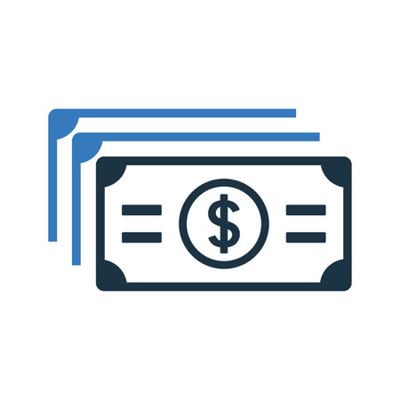 Cash, currency, dollar banknotes icon - Vector EPS file. Perfect use for print media, web, stock images, commercial use or any kind of design project.のイラスト素材