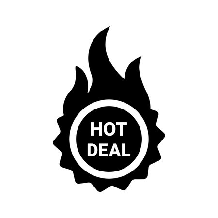 Hot, deal icon is isolated on white background. Use for graphic and web design or commercial purposes. Vector EPS file.のイラスト素材