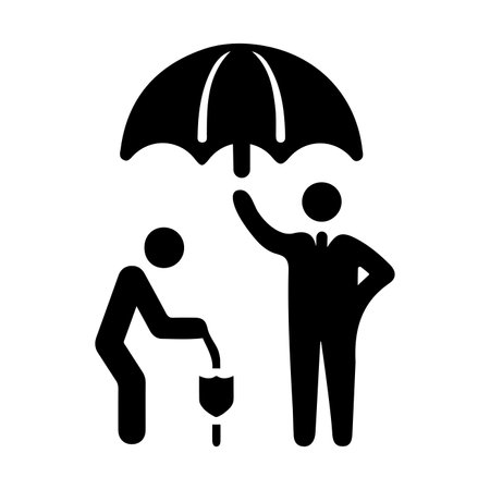 Old man, life insurance icon. Creative element design use in designing and developing websites, commercial, print media, web or any type of design projects.のイラスト素材