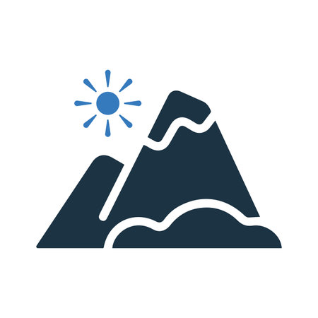 Mountain, mountains icon - Vector EPS file. Perfect use for print media, web, stock images, commercial use or any kind of design project.のイラスト素材