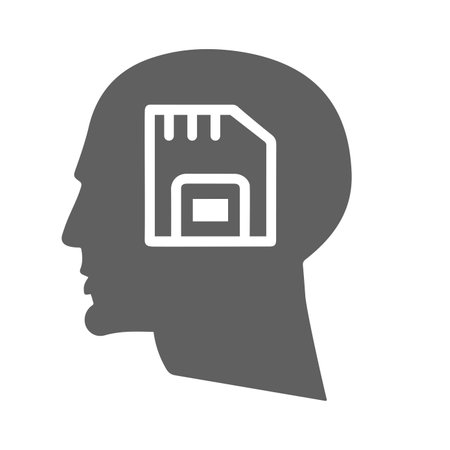 Head, Memory chip icon - Perfect use for designing and developing websites, printed files and presentations, Promotional Materials and many more. Vector EPS file.のイラスト素材