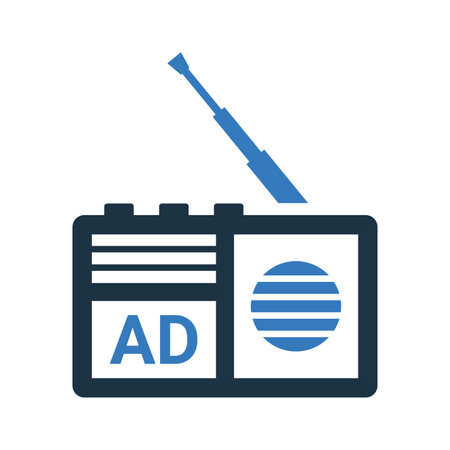 Radio, ad, advertising icon - Vector EPS file. Perfect use for print media, web, stock images, commercial use or any kind of design project.のイラスト素材