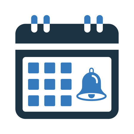 Bell, calendar, notification icon - Vector EPS file. Perfect use for print media, web, stock images, commercial use or any kind of design project.のイラスト素材