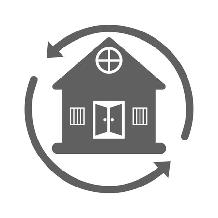 House, property, arrows icon, vector graphics for various use.のイラスト素材