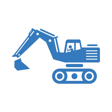 Bulldozer, excavator icon. Use for commercial, print media, web or any type of design projects.のイラスト素材