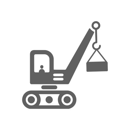 Lifting, excavator crane icon. Beautiful, meticulously designed icon. Well organized and editable Vector for any uses.のイラスト素材