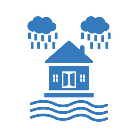 Disaster, flood, home insurance, water icon. Use for commercial, print media, web or any type of design projects.のイラスト素材