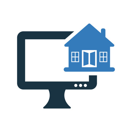 Online house real state icon. Beautiful, meticulously designed icon. Well organized and editable Vector for any uses.のイラスト素材