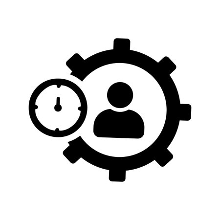 Productivity settings icon is isolated on white background. Use for graphic and web design or commercial purposes. Vector EPS file.のイラスト素材