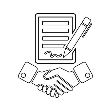 Agreement sign icon for print media, web, stock images, commercial use or any kind of design project.のイラスト素材