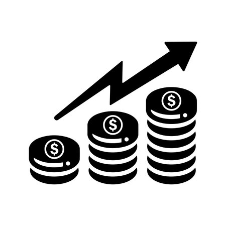 Business growth, coins, money, profit icon. Beautiful, meticulously designed icon. Well organized and editable Vector for any uses.のイラスト素材
