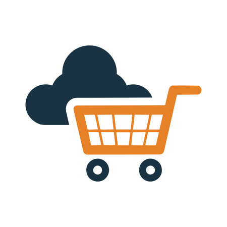Cloud shopping, basket, hosting icon. Beautiful design and fully editable vector for commercial use, printed files and presentations, Promotional Materials, web or any type of design project.のイラスト素材