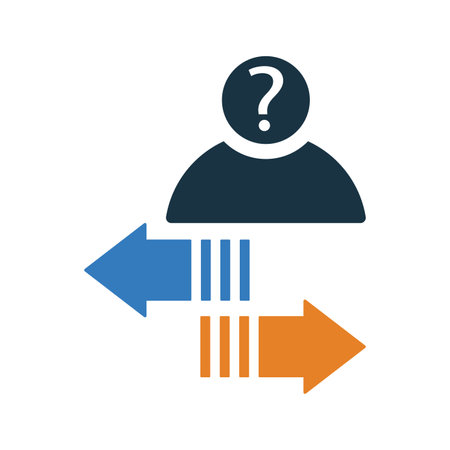 Confusion in Decision Making icon design template vector illustration for graphic and web design or commercial purposes.のイラスト素材