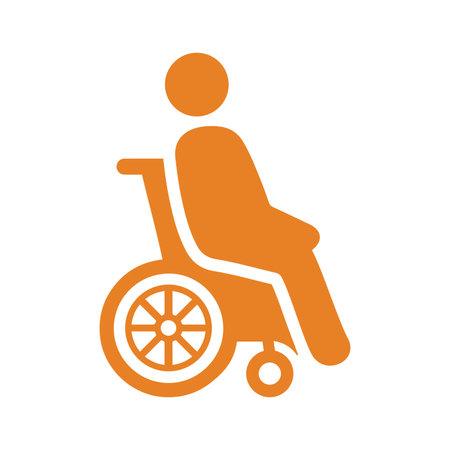 Disability, disabled, wheelchair icon. Use for commercial, print media, web or any type of design projects.のイラスト素材