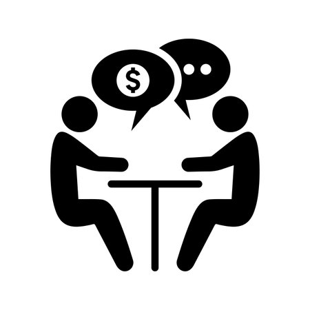 Business discussion icon design template vector illustration for graphic and web design or commercial purposes.のイラスト素材