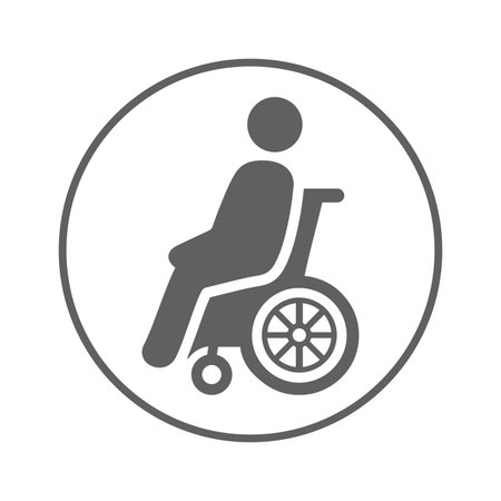 Disability, disabled, wheelchair icon. Use for commercial, print media, web or any type of design projects.のイラスト素材