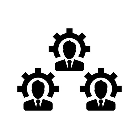 Employee Management icon. Flat style vector EPS use in infographics,web design, presentations and on printed materials.のイラスト素材