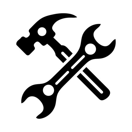 Hammer, wrench, screw driver, Maintenance tools icon. Perfect for use in designing and developing websites, printed files and presentations, stock images, Promotional Materials, Illustrations or Infographic or any type of design projects.のイラスト素材