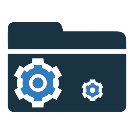 Folder settings icon. Perfect for use in designing and developing websites, printed files and presentations, stock images, Promotional Materials, Illustrations or Infographic or any type of design projects.のイラスト素材
