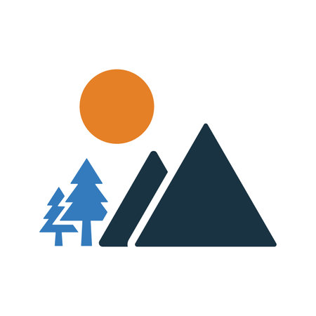 Mountain, scenery icon. Flat style vector EPS use in infographics,web design, presentations and on printed materials.のイラスト素材