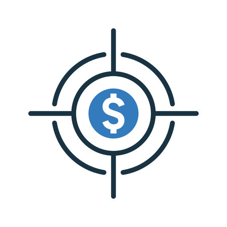 Money, target revenue icon. Flat style vector EPS use in infographics,web design, presentations and on printed materials.のイラスト素材
