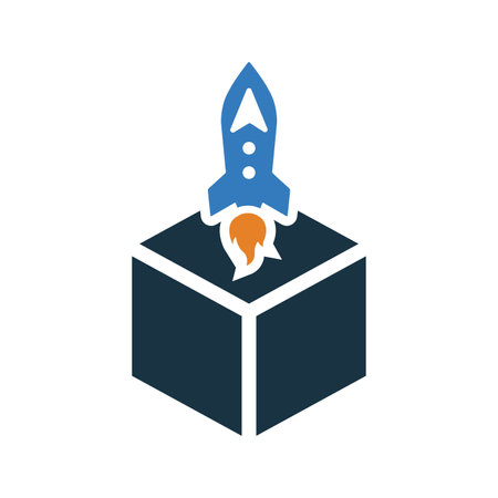 Product launch, startup icon. Fully editable vector EPS use for printed materials and infographics, web or any kind of design project.のイラスト素材