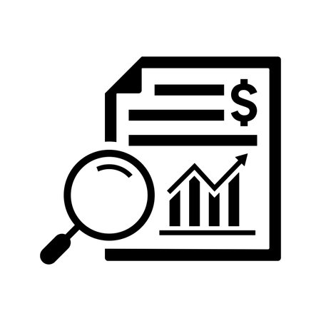 Report analysis icon symbol for use on mobile apps, print media and web design or any type of design projects.のイラスト素材
