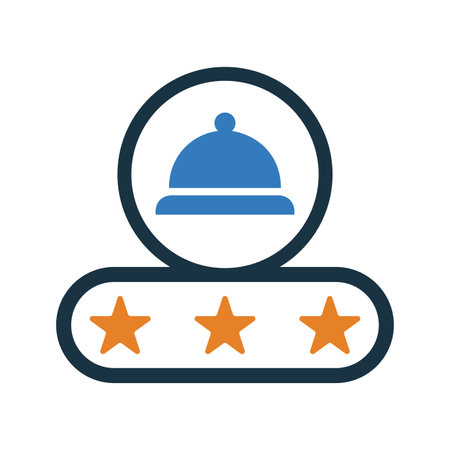 Food Review Icon symbol for use on mobile apps, print media and web design or any type of design projects.のイラスト素材