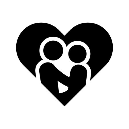 Romance couple, love, valentine icon symbol for use on mobile apps, print media and web design or any type of design projects.のイラスト素材
