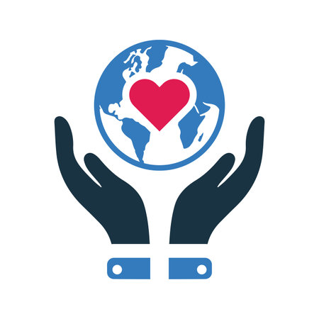 Love, Save the world icon symbol for use on mobile apps, print media and web design or any type of design projects.のイラスト素材