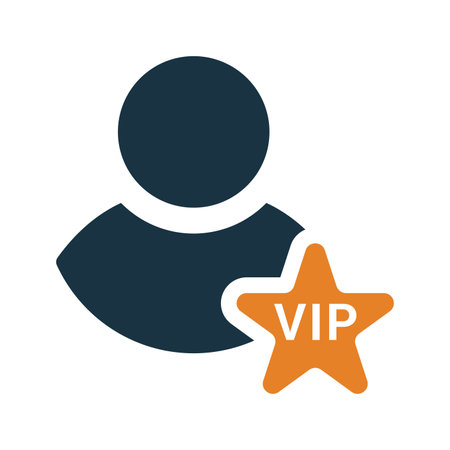 VIP User icon symbol for use on mobile apps, print media and web design or any type of design projects.のイラスト素材