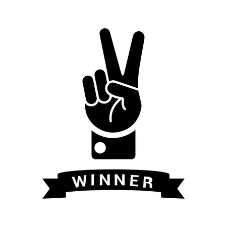 Victory icon symbol for use on mobile apps, print media and web design or any type of design projects.のイラスト素材