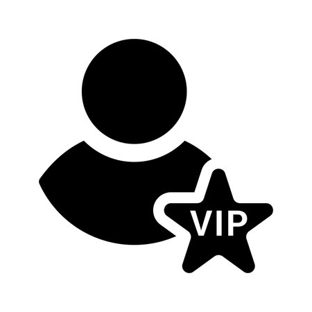 VIP User icon symbol for use on mobile apps, print media and web design or any type of design projects.のイラスト素材