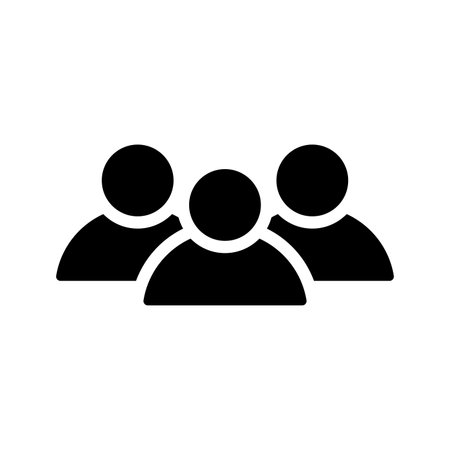 Users icon symbol for use on mobile apps, print media and web design or any type of design projects.のイラスト素材